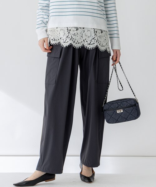 23区【撥水加工/洗える】ナイロン2WAYストレッチ パラシュート パンツ 44 撥水加工/洗える】ナイロン2WAYストレッチ パラシュート パンツ