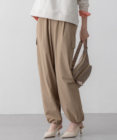 【撥水加工/洗える】ナイロン2WAYストレッチ パラシュート パンツ