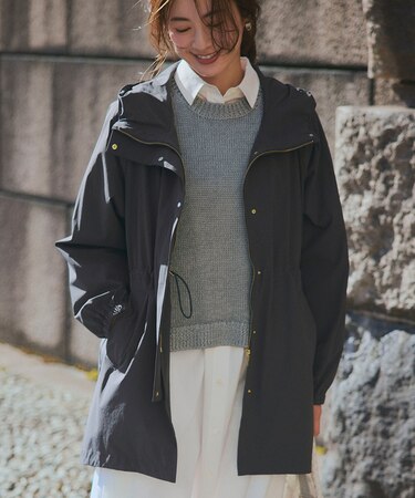 【撥水加工】ナイロン2WAYストレッチ フーデットアウター