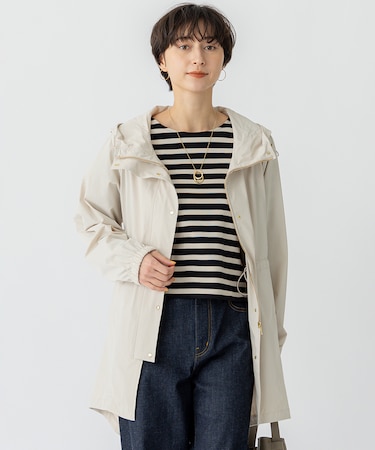 【撥水加工】ナイロン2WAYストレッチ フーデットアウター