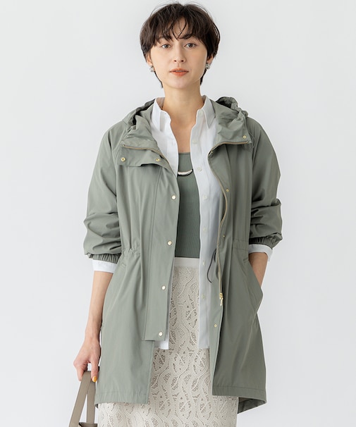 【撥水加工】ナイロン2WAYストレッチ フーデットアウター