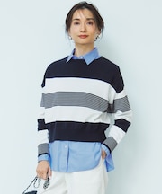 【洗える】コットンポリエステルストレッチ ショート ニット