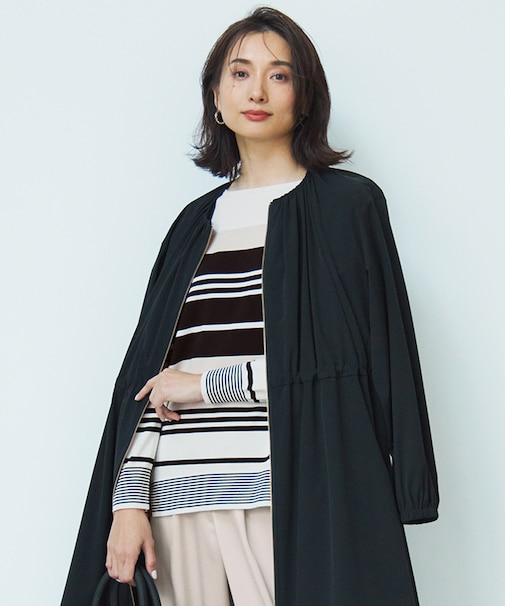 【洗える】コットンポリエステルストレッチ オーバーサイズ ニット