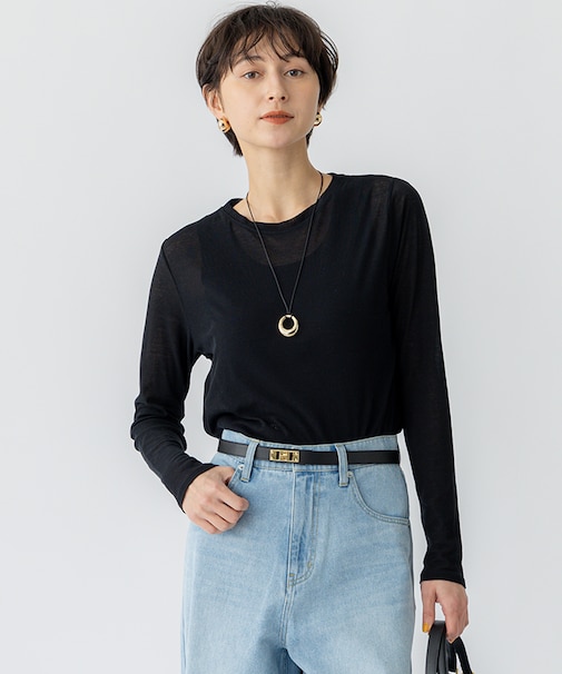 【Oggi5月号掲載/洗える】シアー レイヤード TEE