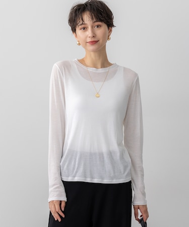 【Oggi5月号掲載/洗える】シアー レイヤード TEE