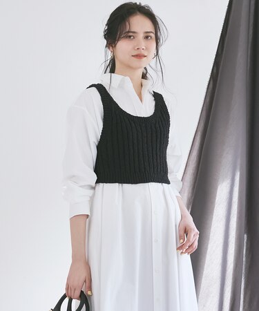 【SLOW/一部店舗限定】リボンヤーン ニット ビスチェ