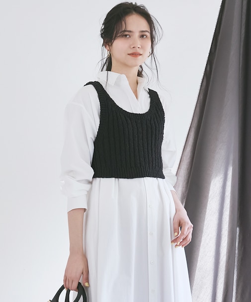【SLOW/一部店舗限定】リボンヤーン ニット ビスチェ