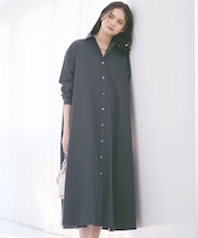 【SLOW/一部店舗限定】タンブラーコットンブロード シャツワンピース