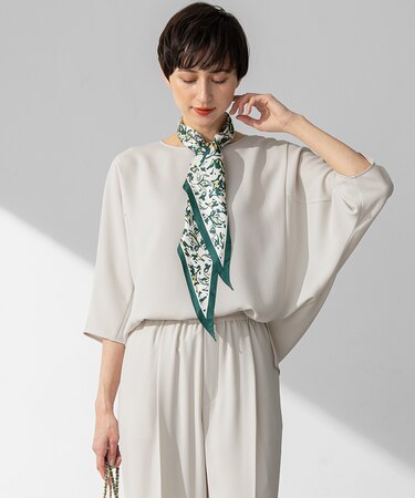 【吸水速乾/UVカット/接触冷感】ストレッチジョーゼット ドルマン カットソー