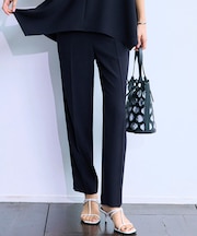 【Oggi7月号掲載/吸水速乾/接触冷感/UVカット】ストレッチジョーゼット テーパード パンツ