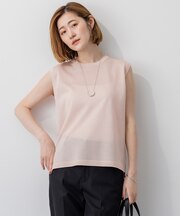 【CanCam10月号掲載/新色追加】シャイニーシアー ノースリーブ ニット
