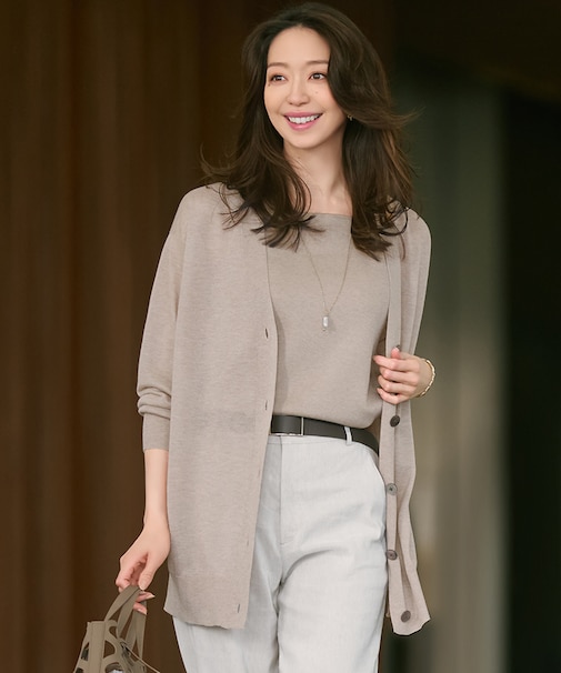 【CanCam10月号掲載/CLASSY.10月号掲載】シャイニーシアー カーディガン