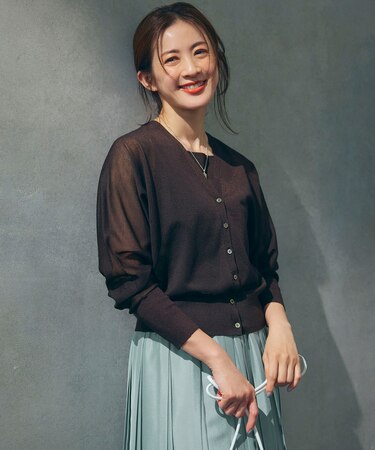 【洗える】シャイニーシアー ドルマンスリーブ カーディガン