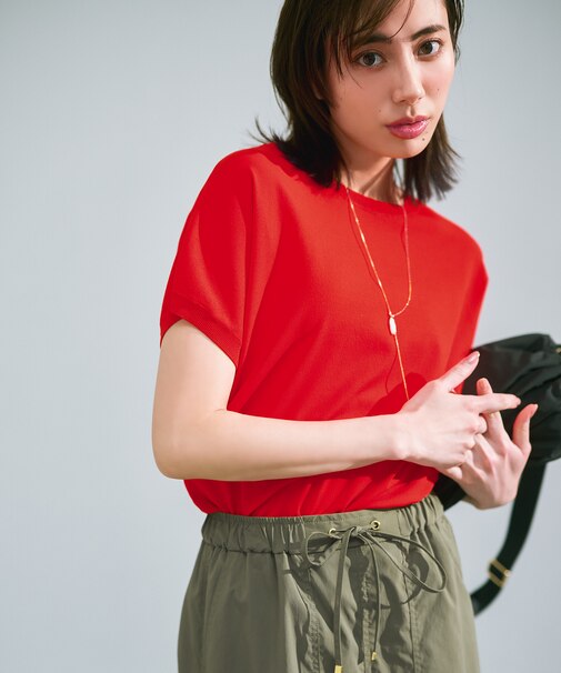 【新色追加/洗える】レーヨンポリエステルストレッチ プルオーバー ニット