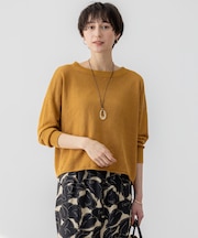 【洗える】ピュアリネン ワイド ニット