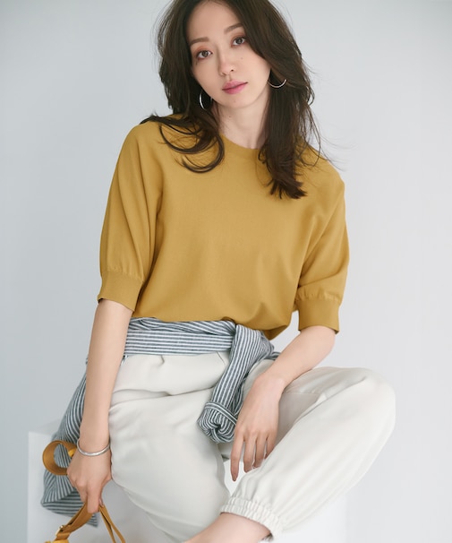 【洗える】レーヨンポリエステルストレッチ ドルマン ニット