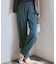 【洗える】リネンレーヨンストレッチ ドロスト ワイド パンツ