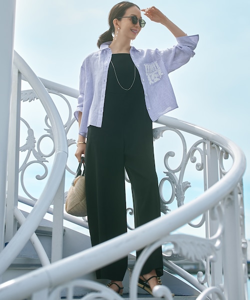 normment/ノーメント SLOBE別注 COTTON POPLIN RIBBON JUMPSUIT