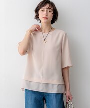 【新色追加】ストレッチジョーゼット シアーコンビ カットソー