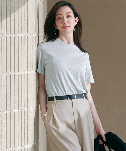 【洗える】ラメジャージ TEE