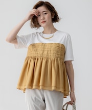 【WEB&一部店舗限定カラーあり】オーガンジービスチェコンビ カットソー