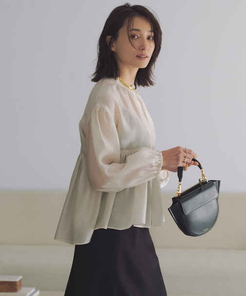 【WEB&一部店舗限定カラーあり】ソフトオーガンジー ボリューム ブラウス