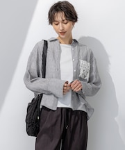 【洗える】LIBECO クロップド シャツ