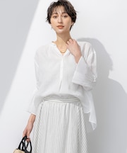 【洗える】LIBECO タックスリーブ シャツ