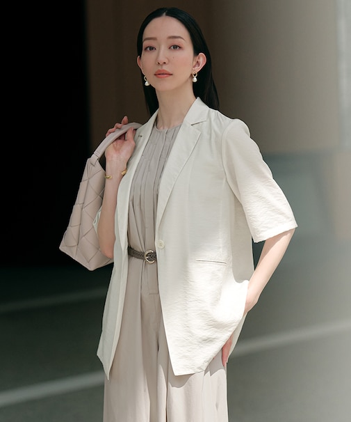 【Oggi6月号掲載/速乾性/接触冷感】シアータンブラー ハーフスリーブ ジャケット