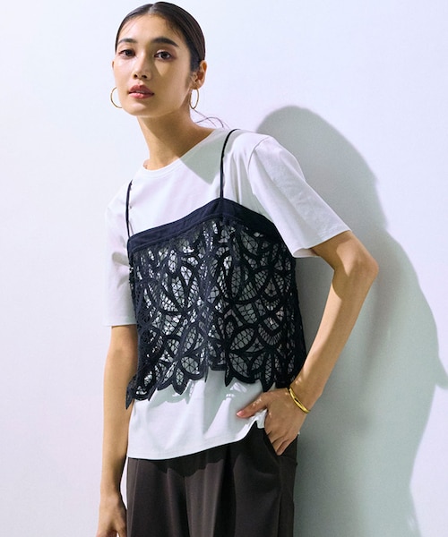 WEB限定カラーあり/洗える】スムースデザイン コンビ カットソー