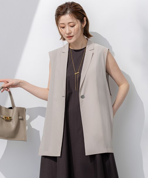 【洗える】ライトシアーマットクロス ジレ