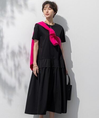 【撥水加工/汗シミ防止/洗える】ティアードデザイン マルチワンピース