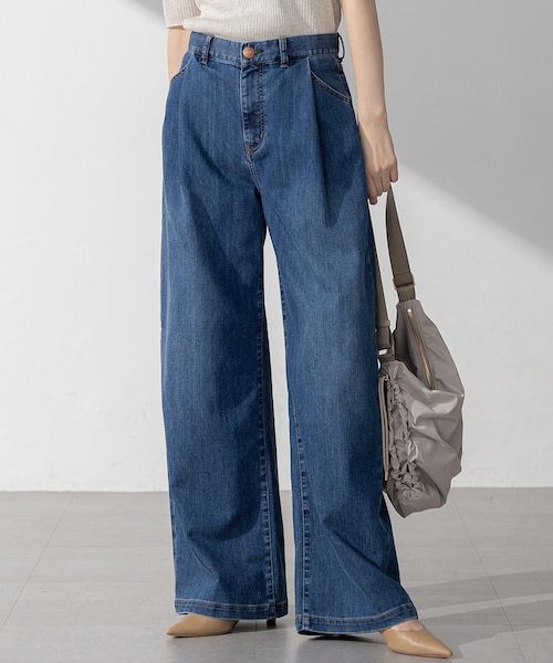 Oggi6月号掲載/接触冷感】23区DENIM サマー タック ワイド パンツ
