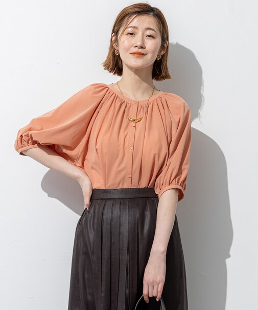 【洗える】クリアトリコットジャージー ティアードデザイン カットソー