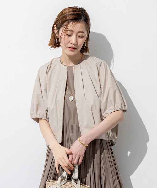 撥水性/接触冷感】ストレッチライトタイプライター コンパクトブルゾン