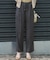 【Oggi9月号掲載/撥水加工】スムースサテン タック ワイド パンツ
