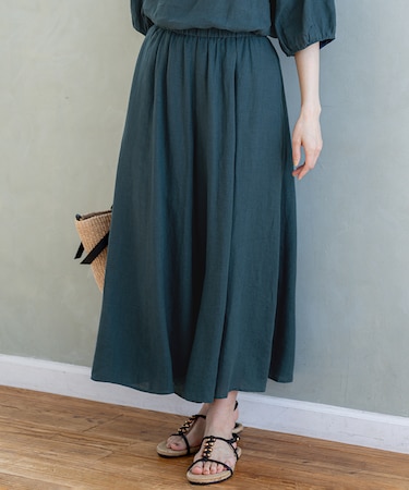 【洗える】LIBECOリネン ガウチョ パンツ