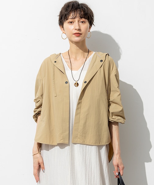 【SLOW/一部店舗限定】UVカット/撥水/接触冷感 ナイロンタスランタフタ ライトブルゾン