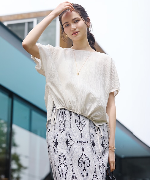 【SLOW/一部店舗限定】ナチュラルピケワッシャー ブラウス