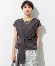 【SLOW/一部店舗限定】ライトツイストコットン サッシュデザイン Tシャツ