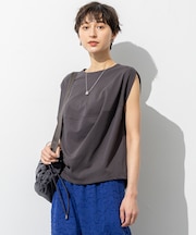 【SLOW/一部店舗限定】ライトツイストコットン 切り替えデザイン Tシャツ