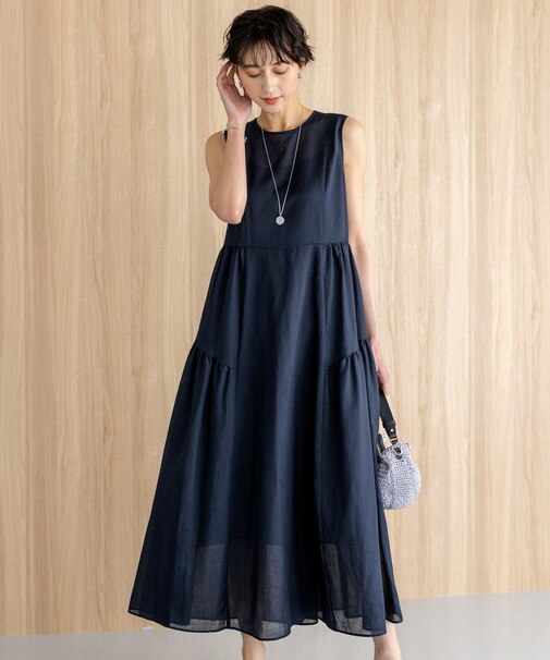 【一部店舗限定/接触冷感/洗える】ラミータンブラー ノースリーブ ワンピース