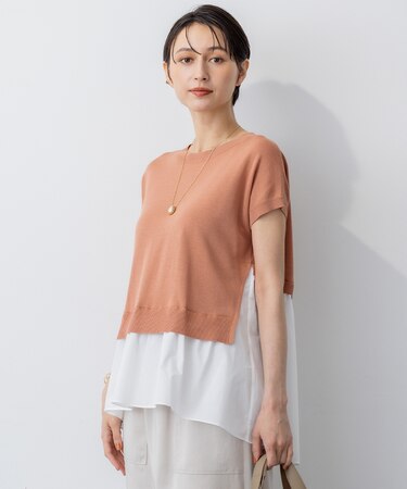 【洗える】レイヤードデザイン ニット