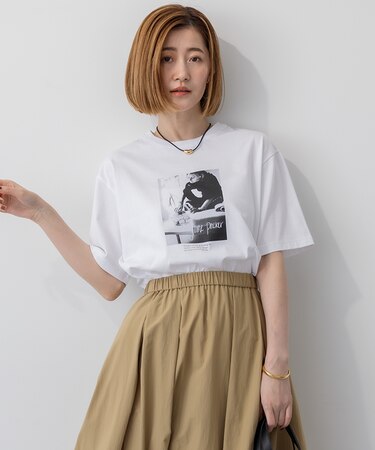 【洗える】JANE PACKERコラボ フォトプリント Tシャツ