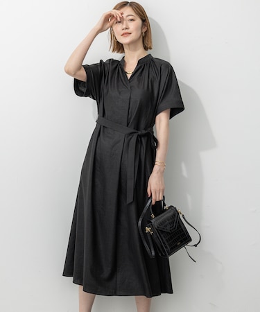 【洗える】トリアセスラブストレッチ ワンピース