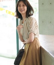 【WEB&一部店舗限定/洗える】ストライププリント シフォン ブラウス