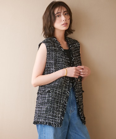 【GLOW10月号掲載】GIOLICA オータム ツイード ジレ