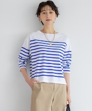 【洗える】Armor-lux パネルボーダー 長袖Tシャツ