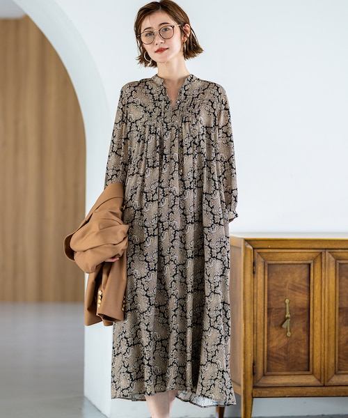 シャギーボレロロングチェックワンピース｜ワンウェイの通販｜&mall