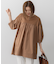 【洗える】シルキータフタコンビ チュニック カットソー